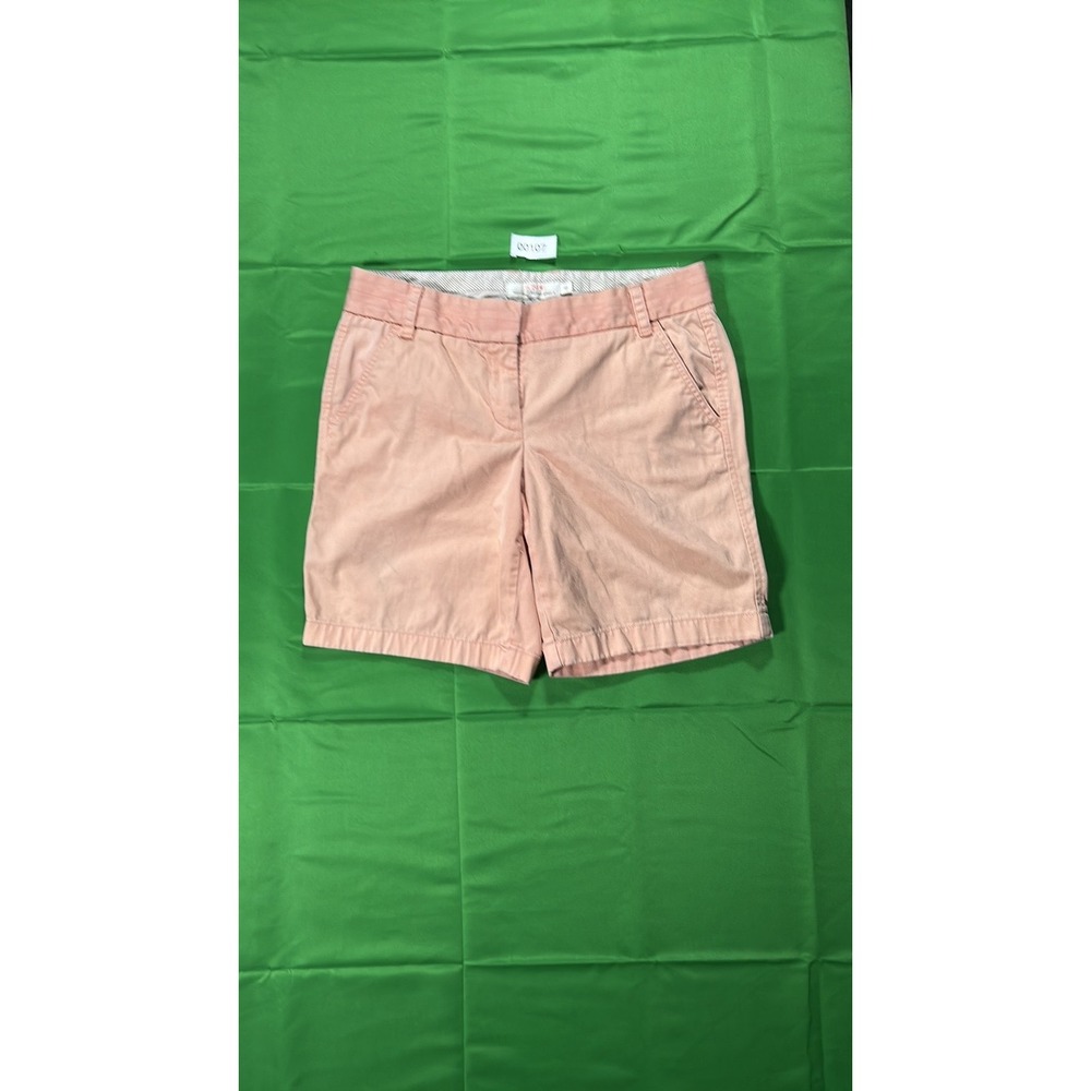 J. Crew Womens Peach Chino Shorts Broken-In Cotton Size 6 Preppy Mid-Rise